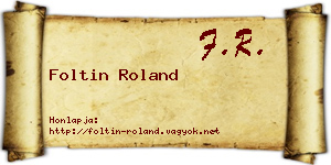 Foltin Roland névjegykártya