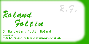 roland foltin business card